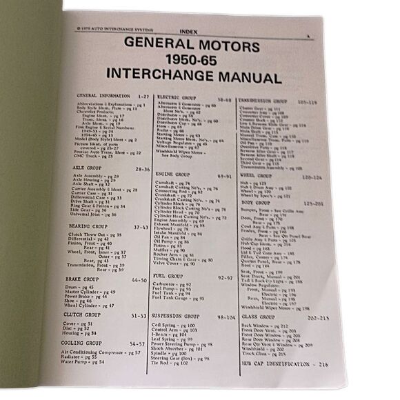Auto Interchange Systems Booklet 1950-65 General Motors Interchange Manual Vtg.  - Picture 3 of 16